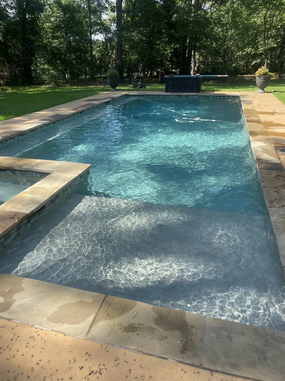 Clear residential pool water